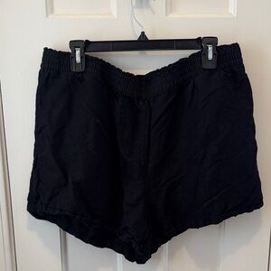 H&M Black Linen Shorts for Women